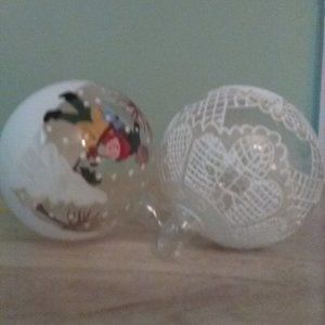2 Handpainted Ornaments